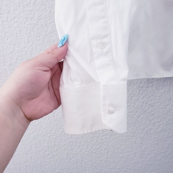 Tommy Hilfiger White Slim Fit Button Down Short Size 16 1/2 - Picture 6 of 11